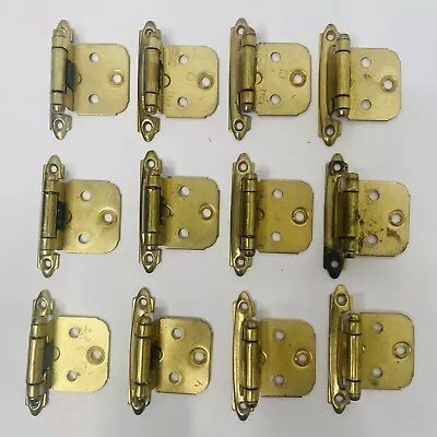 Vtg Amerock 7139 - 7128 Self Closing Cabinet Hinges Brass Lot Of 12 W/O Screws • $12