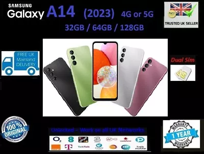 New Sealed Samsung Galaxy A14 128GB 64GB A15 Unlocked 4G 5G Dual Sim All Colours • £106.49