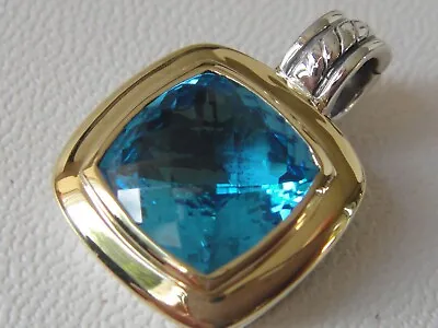 $1075 David Yurman 18k ss Albion Blue Topaz Enhancer • $599.99