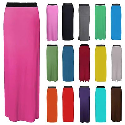 New Womens Ladies Gypsy Long Jersey Maxi Skirt Size 8-26 • £7.29