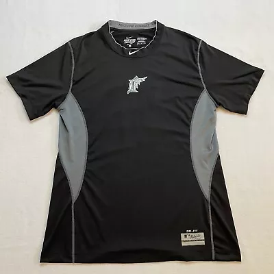 Nike Pro Combat Dri Fit Florida Marlins Athletic Shirt Men’s L Short Sleeve MLB • $15.99