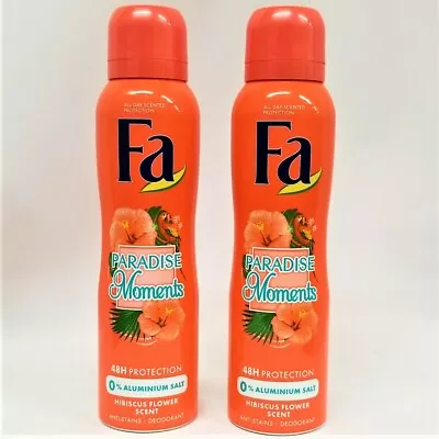 2 CANS Fa PARADISE MOMENTS Deodorant - 150mL Ea - Made In Germany FREE SHIPPING • $15.95