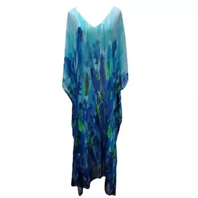 Stylish Plus Size Beach Caftan Dress Loose Bikini Cover Up Maxi Dress Women Lady • $28.35