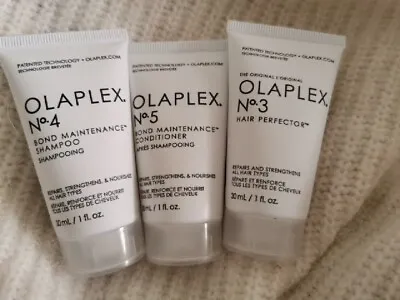 Olaplex No. 3 Hair Perfector No. 4 Shampoo No. 5 Conditioner 30ml Travel Size  • £16.99