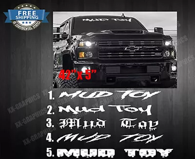 $13.99 • Buy Mud Toy Vinyl 42  Decal Sticker Windshield 4x4 Fits Truck Jeep SUV Off Road
