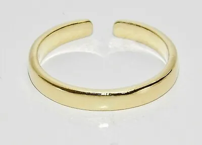9ct Yellow Gold On Silver Plain Toe Ring - Adjustable Size • £12.95