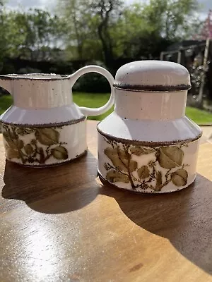 Midwinter Stonehenge Series.  Creamer And Sugar Bowl In “Green Leaves”. • £25