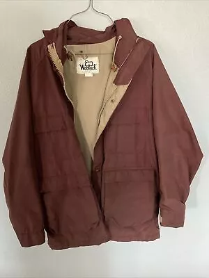 1960’ Vtg  Woolrich Field Jacket Coat Hooded 4 Pocket Chore Jacket Made In USA • $32.50