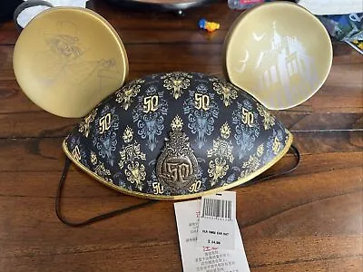 Disney Parks Haunted Mansion 50th Anniversary Wallpaper Mickey Ears Hat  • £24.33