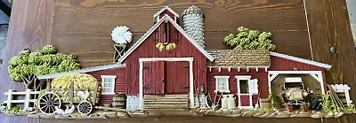 Vintage Farm Barn Scene #587 Burwood Products Co 1974 3D Wall Hanging 46  • $71.96