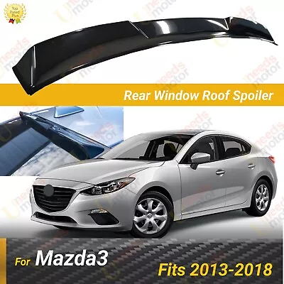 Fits 2013-2018 Mazda3 Sedan Gloss Black Rear Roof Window Visor Spoiler • $48.69