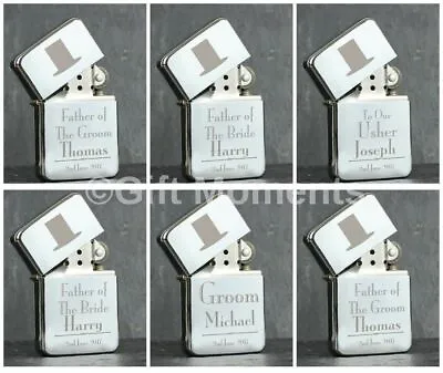 Personalised Engraved Metal Lighters Male Wedding Favour Thank You Gifts Present • £8.99