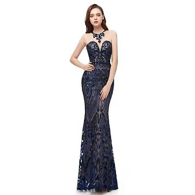 $109.99 • Buy New Applique Sequined Mermaid Evening Dress Long Pageant Party Prom Formal Gowns