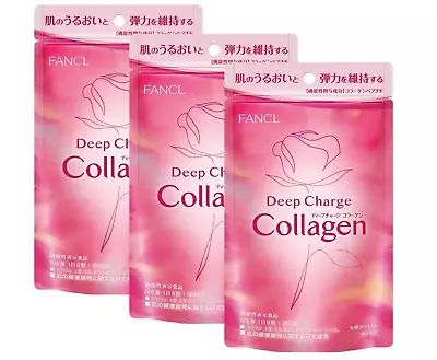 FANCL Deep Charge Collagen 90-Day Supply (3x30 Packs) Vitamin C Enriched • $51.46