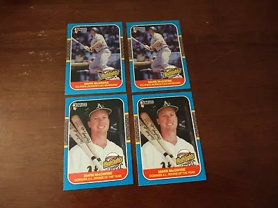 1987 Donruss Rookie Highlights Mark Mcgwire 4 Card Lot SHARP RARE! • $2.99