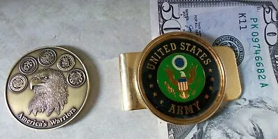 $12.95 • Buy U.S. Army Money Clip + Veterans Of Foreign Wars Medallion
