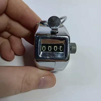 VTG Hand Tally Counter Mechanical Manual Palm Clicker 4 Digit Counts Up To 9999 • $11.04