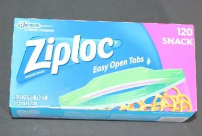 Ziploc Snack Bags 120 Bags NIP 6.5 X 3.25 Inches Storage Easy Open Tab • £7.60