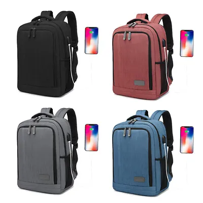 Travel A4 Backpack USB Charging Port Waterproof Rucksack School Shoulder Bag • £16.99