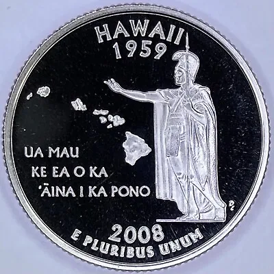 2008 S State Quarter Hawaii Gem Proof Deep Cameo CN-Clad Coin QHI08-40S • $4.44