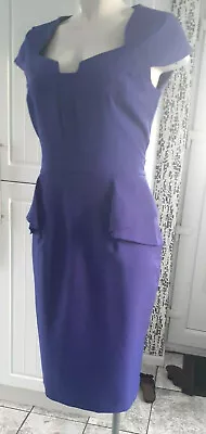 £15 • Buy Ladies  Dorothy Perkins  Purple Fitted Peplum Style Dress (Size 14 )
