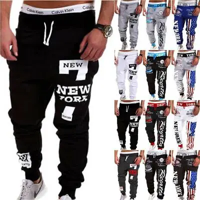 Men Joggers Sweat Pants Trackpants Bottoms Gym Running Jogging Sports Trousers • £15.29