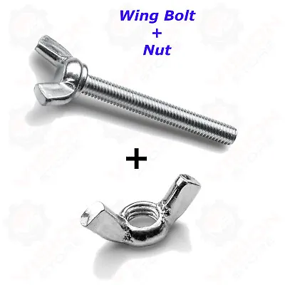 £82.07 • Buy Butterfly Wing Bolts + Wing Nuts Screws Thumb Screws M6 Wing Bolts BZP