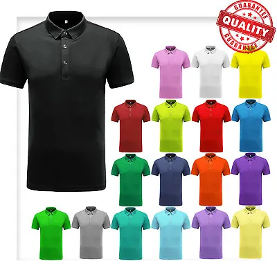 Men's Polo Shirt Dri-Fit Golf Sports Cotton T Shirt Jersey Casual Short Sleeve • $10.99