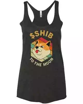 Shib To The Moon Shiba Inu Vintage Retro New Trendy Friends Gift Racer Tank Top • $25.99