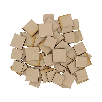 Wooden Squares Laser Cut MDF Blank Embellishments Craft Decorations Shapes 3mm • £2.99