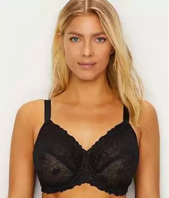 Wacoal Sz. 34C 85720 Rennaissance Rose Underwire Bra Black Adjustable Straps NWT • $34.99