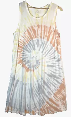 Thread & Supply Tie Dye Tank Dress Sleeveless Modal Blend Casual Women's XXL • $14.99