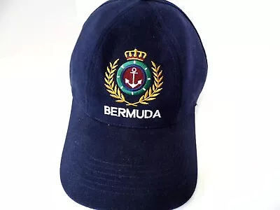 Bermuda Nautical Sailing Cap Yacht Navy Blue Embroidered Adjustable Strapback • $15