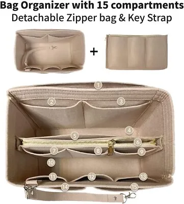 Purse Organizer Insert For Handbags Zipper Bag Detachable Tote Bag Organizer • $10.57