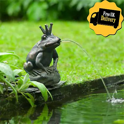 £62.95 • Buy Garden Pond Fountain King Frog Water Spitter Feature Weather Resistant Bronze