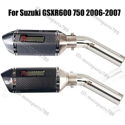 For Suzuki GSXR600 750 2006 2007 Motorcycle Exhaust Pipe Muffler Escape Mid Pipe • $93.15