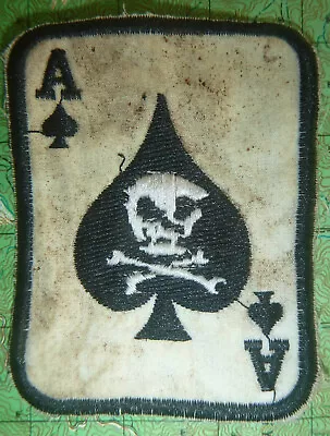 DEATH CARD - Patch - 101st Airborne - BLACK - ACE Of SPADES - Vietnam War M.125 • $40.83