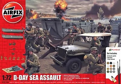 New A50156A Airfix 1:72nd Scale D-Day Sea Assault Diorama Gift Set. • £31.99