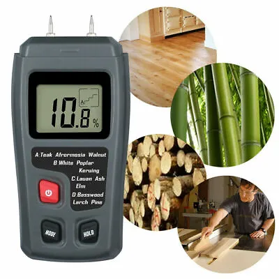 Digital Moisture Meter Damp Detector Humidity Tester For Wood Wall UK • £8.82