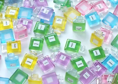 £2.99 • Buy 10 Pcs TINY Resin Fake Perfume Bottles Flatback 3D Cabochon Craft Charms 25mm