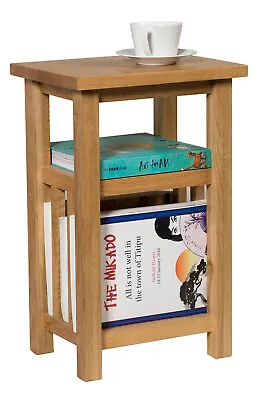 £85.99 • Buy Small Oak Magazine Rack Side Table | Wooden Coffee/Lamp/End/ Storage Stand