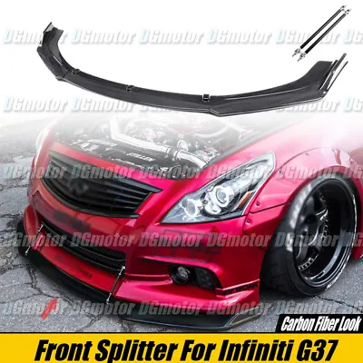 For Infiniti G37 Coupe Sedan Front Splitter Bumper Lip Spoiler Carbon Fiber Look • $89.99