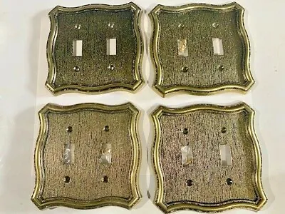 4 Beautiful Gold Metal Double Outlet Light Switch Plate Covers Vintage Antique W • $29.99