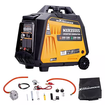 Portable Petrol Generator Inverter Dual Fuel LPG 3500W Camping Electric Start • £649.99