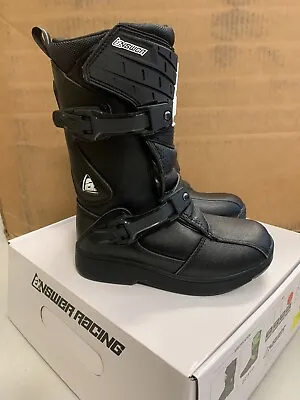 Answer Racing Pee Wee Black MX Off Road Boots Youth Sizes 10 - 13 *Open Box* • $69.99