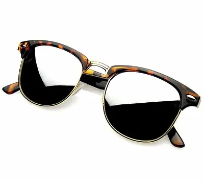 Retro Fashion Half Frame Flash Mirror Lens Sunglasses Mirrored Shades • $9.97