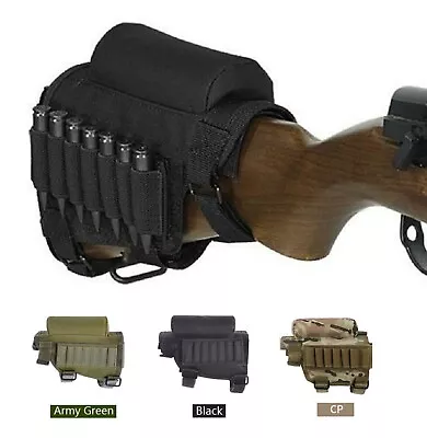 Tactical Buttstock Cheek Rest With Rifle Shell Holder For 7.62.308.300 Winmag • $10.99