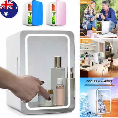 $12.99 • Buy 8L Mini Beauty Cosmetics Fridge LED Mirror Makeup Refrigerator Cooler Portable