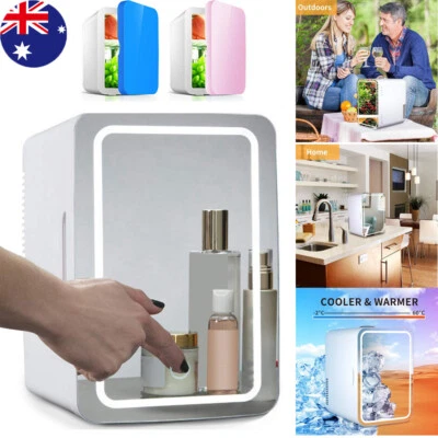 $12.99 • Buy 8L Mini Beauty Cosmetics Fridge LED Mirror Makeup Refrigerator Cooler Portable
