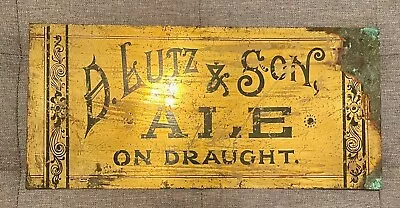 VINTAGE D. LUTZ & SON Metal Beer Advertising Sign • $262